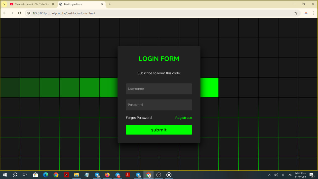 فرم صفحه ورود نئونی - html css login form